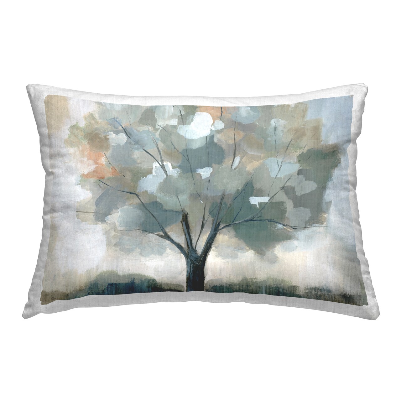 Mottled Tree Impression Decorative Printed Throw Pillow Design by Nan, 14 x 7 x 20